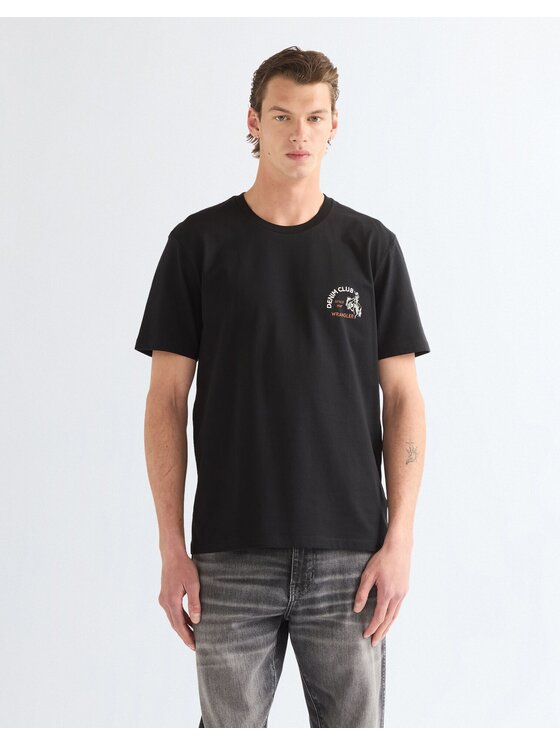 Wrangler Wrangler T-Shirt SMALL GRAPHIC TEE Czarny Regular Fit