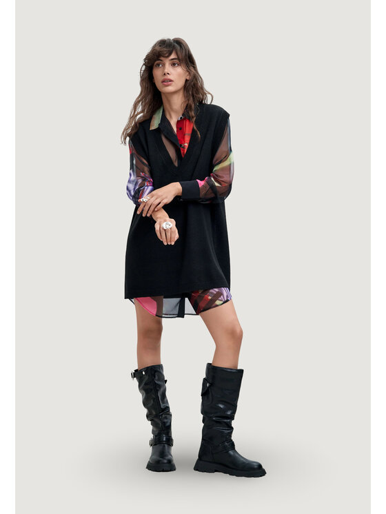 Desigual Desigual Vestito da giorno VEST_MAMEN_LACROIX Nero Egg Fit