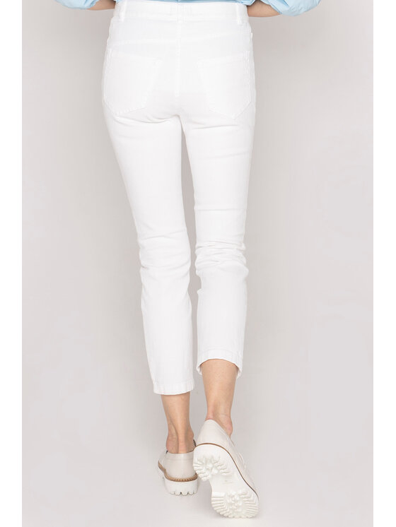 Deni Cler Milano Deni Cler Milano Spodnie materiałowe W-DC-5224-D2-H6-10-1 Biały Slim Fit