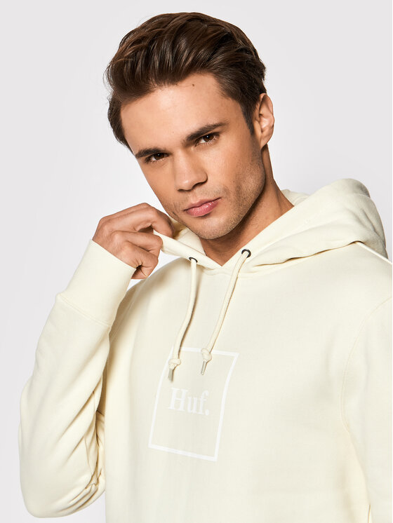 HUF Sweatshirt Essentials Box Logo PF00098 Beige Regular Fit