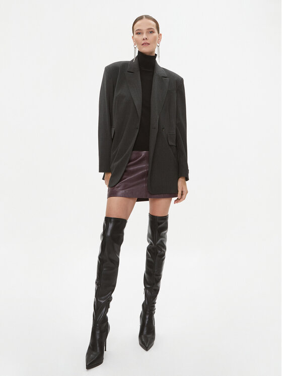 Ted Baker Ted Baker Kožna suknja Valiat 241424 Tamnocrvena Regular Fit