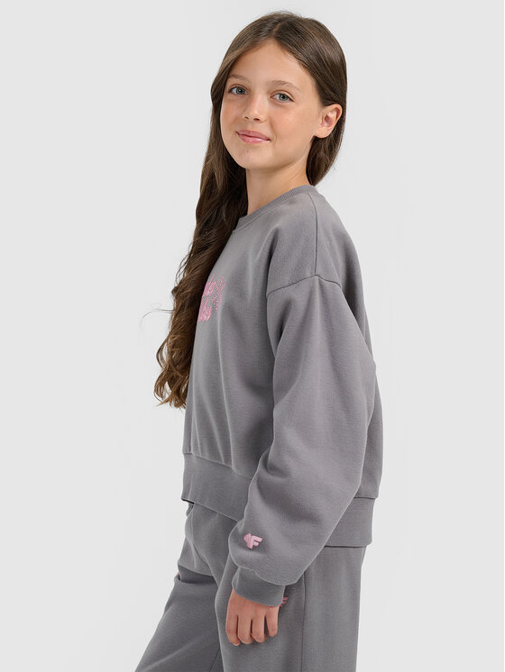 4F 4F Bluza APRES SKI Szary ciemny Loose Fit