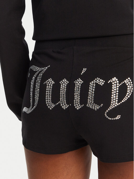 Juicy Couture Juicy Couture Pantaloni scurți sport JCWHS125312 Negru Loose Fit