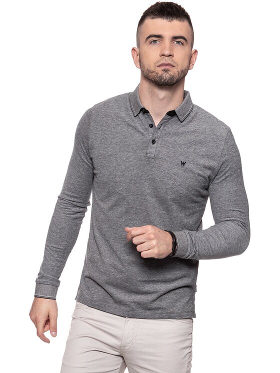Wrangler Wrangler T-shirt LS POLO Grigio Regular Fit