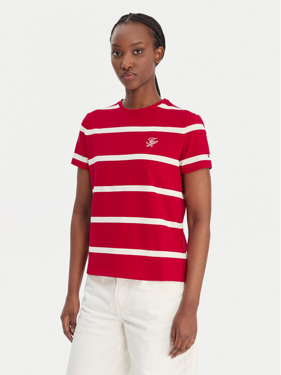 Tommy Hilfiger Tommy Hilfiger T-Shirt Script WW0WW47809 Κόκκινο Regular Fit