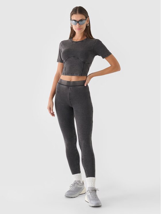 4F 4F Τοπ 4FRAW24TTSHF2581-20S Μαύρο Slim Fit