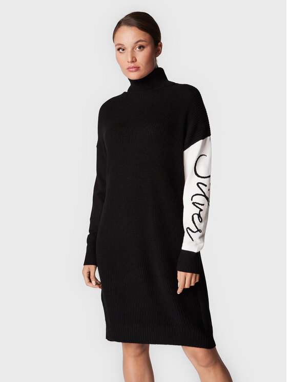 Sportalm Rochie tricotată 9855511864 Negru Regular Fit