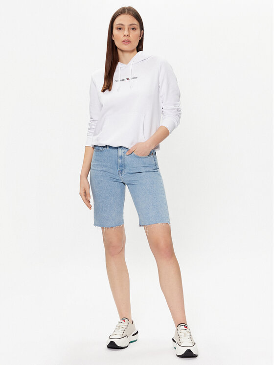 Tommy Jeans Tommy Jeans Bluza Serif Linear DW0DW15649 Biały Regular Fit