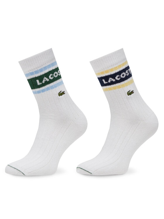 Set de 2 perechi de șosete lungi unisex Lacoste RA9304 Alb