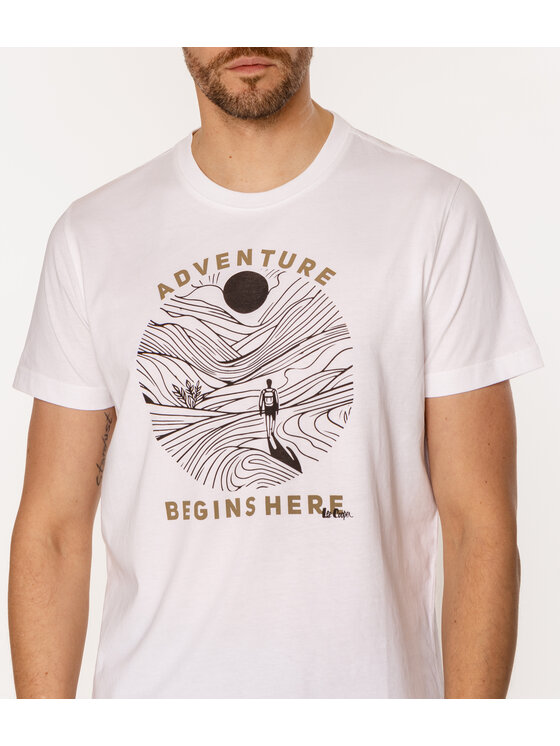 Lee Cooper Lee Cooper T-Shirt ADVENTURE 1145 Biały Regular Fit
