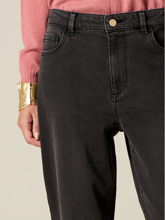 Oltre Oltre Jeansy P579R509443N033 Czarny Boy Fit