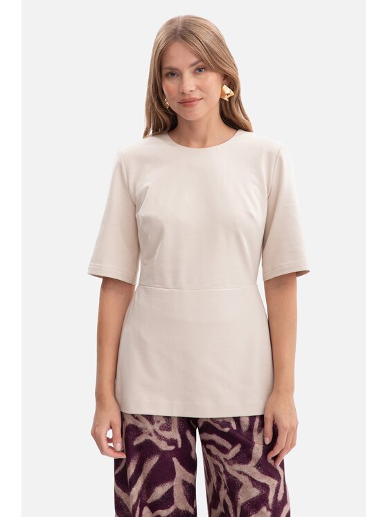 BeWear BeWear Bluzka b305 Beżowy Baggy Fit