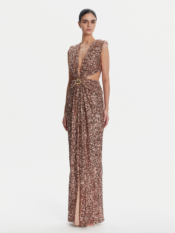 Elisabetta Franchi Elisabetta Franchi Sukienka wieczorowa ABR4852E2 181 Brązowy Regular Fit