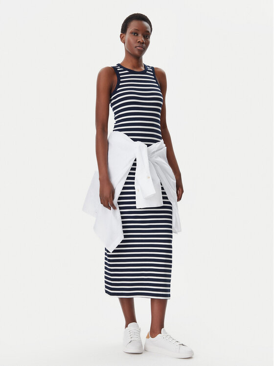 Tommy Hilfiger Tommy Hilfiger Letné šaty WW0WW38838 Tmavomodrá Slim Fit