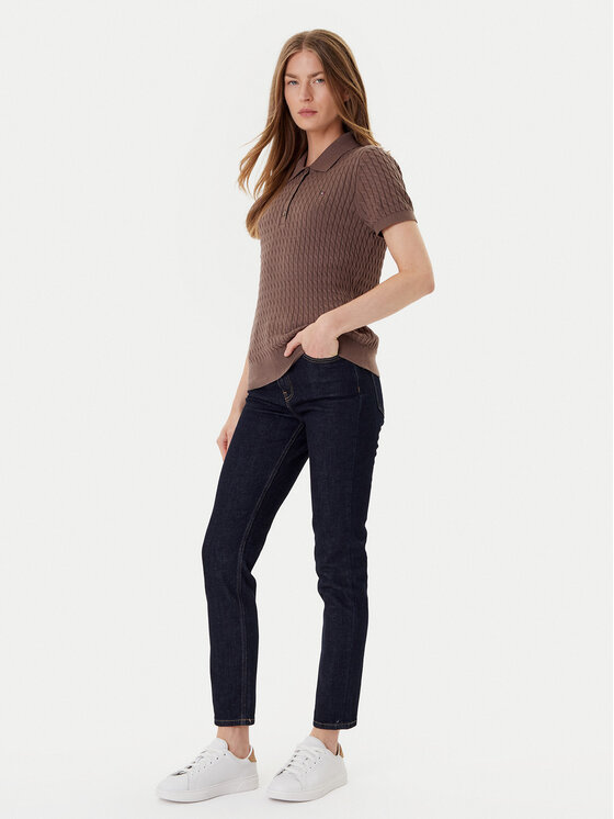 Tommy Hilfiger Tommy Hilfiger Πουλόβερ Fine WW0WW41474 Καφέ Regular Fit