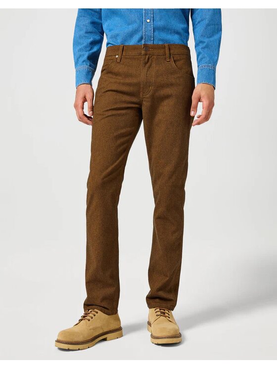 Wrangler Wrangler Spodnie materiałowe GREENSBORO Brązowy Regular Fit