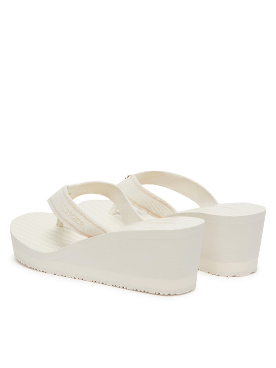 Tommy Hilfiger Tommy Hilfiger Japonki Th Stripes Wedge Beach Sandal FW0FW08521 Biały