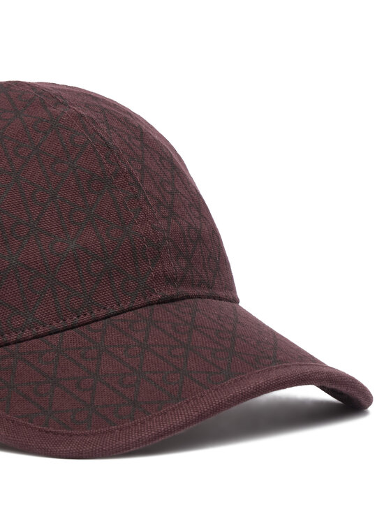 Calvin Klein Calvin Klein Шапка с козирка Emblem Print W Leather Patch Cap LV04F5036G Бордо