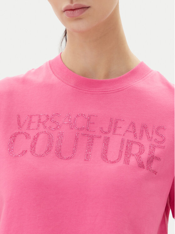 Versace Jeans Couture Versace Jeans Couture Marškinėliai 78HAHS04 Rožinė Regular Fit