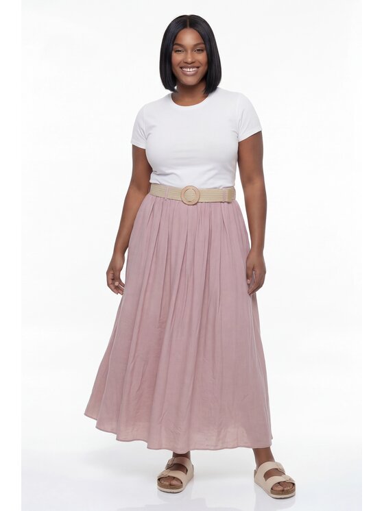 FIGL FIGL Spódnica midi M1296 Różowy A-Line Fit