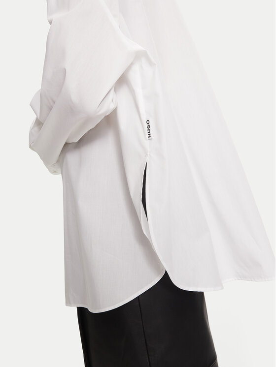 HUGO Hugo Krekls Exifa 50523430 Balts Oversize
