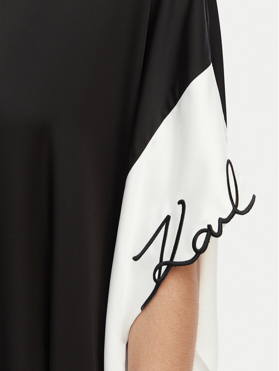 KARL LAGERFELD KARL LAGERFELD Плажна рокля B2W13016 Черен Loose Fit