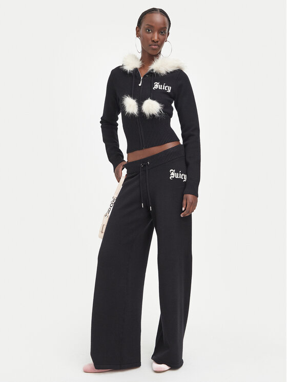 Juicy Couture Juicy Couture Megztos kelnės JCWBJ226310 Juoda Relaxed Fit