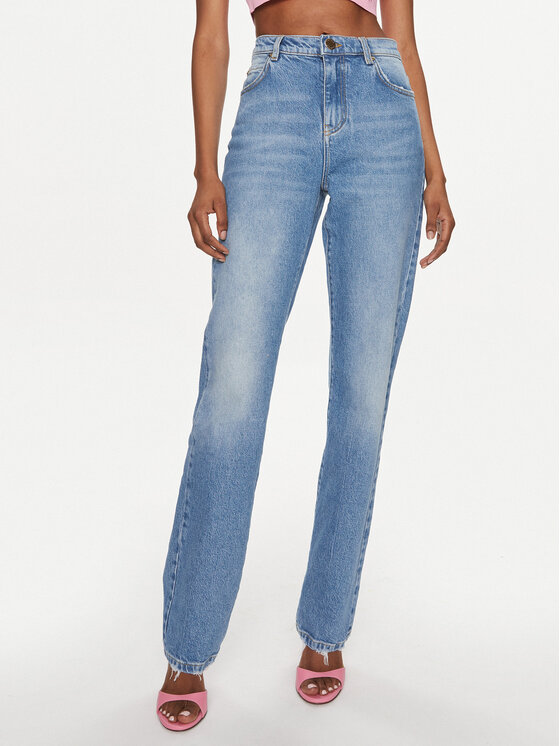 Pinko Jeans Hlače Roxanne 102908 A0IC Modra Regular Fit