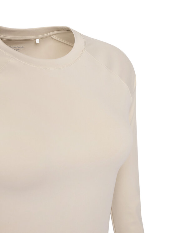 Reebok Reebok Тениска от техническо трико Reebok X Ewa Chodakowska RK25316CCW Бежов Slim Fit