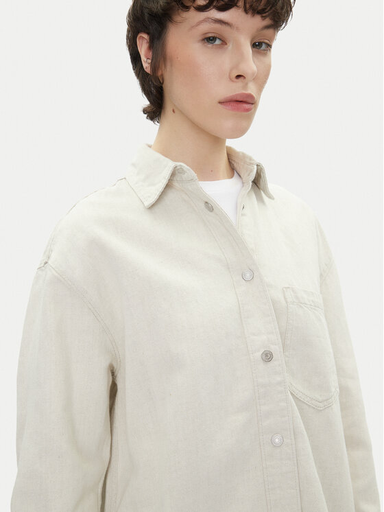 Pepe Jeans Pepe Jeans džínová košile PL304963 Écru Oversize