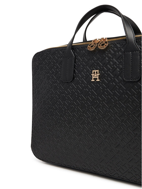 Tommy Hilfiger Tommy Hilfiger Portatīvā datora soma Th Icon Laptop Bag Mono AW0AW18003 Melns