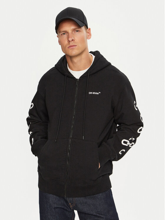 Off-White Mikina OMBE013F22FLE0061001 Čierna Regular Fit
