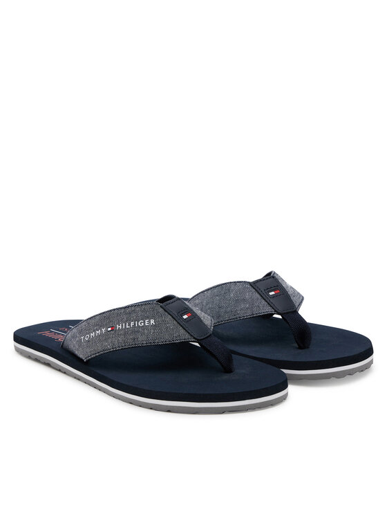 Tommy Hilfiger Tommy Hilfiger Σαγιονάρες Chambray Beach Sandal FM0FM05570 Σκούρο μπλε