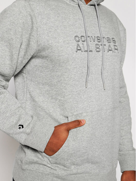 Converse Felpa All Star Po 10019948 A02 Grigio Regular Fit Modivo