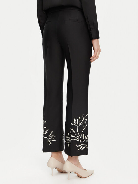 Marella Marella Hlače iz tkanine Egizio 2513131043 Črna Flare Fit
