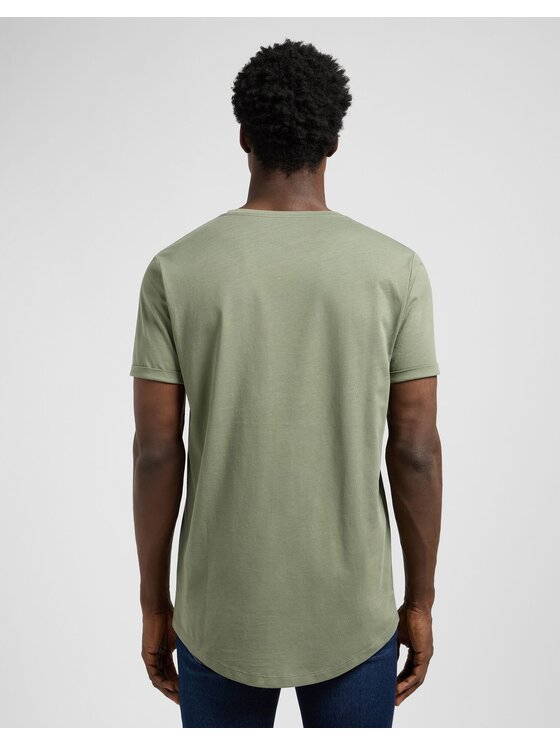 Lee Lee T-Shirt SHAPED TEE Zielony Regular Fit