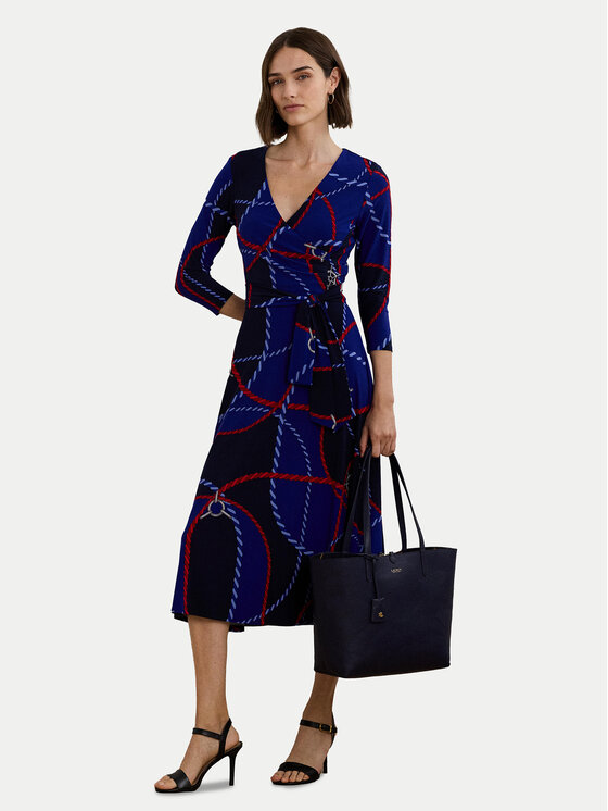 LAUREN RALPH LAUREN LAUREN RALPH LAUREN Cocktail obleka 250957730001 Mornarsko modra