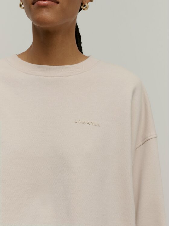 La Mania La Mania Felpa WHY Beige Classic Fit