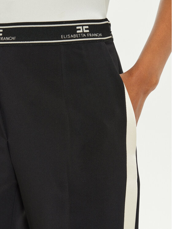 Elisabetta Franchi Elisabetta Franchi Riidest püksid PA-010-47E2 Must Regular Fit