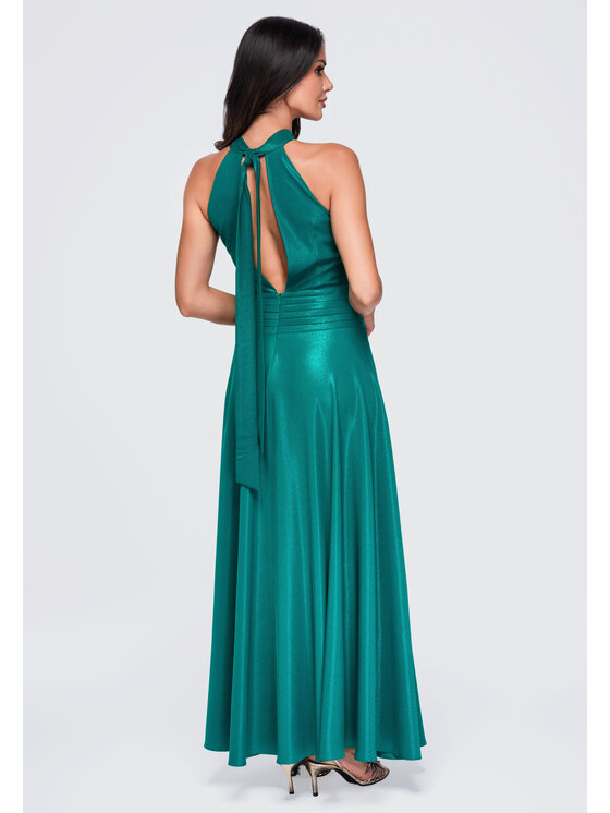 Ombre Ombre Sukienka wieczorowa LA-OM-DLR411 Zielony ciemny Regular Fit