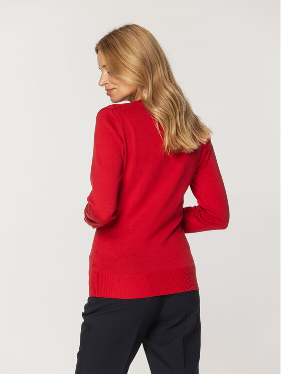 Willsoor Willsoor Sweter 88440 Czerwony Basic Fit