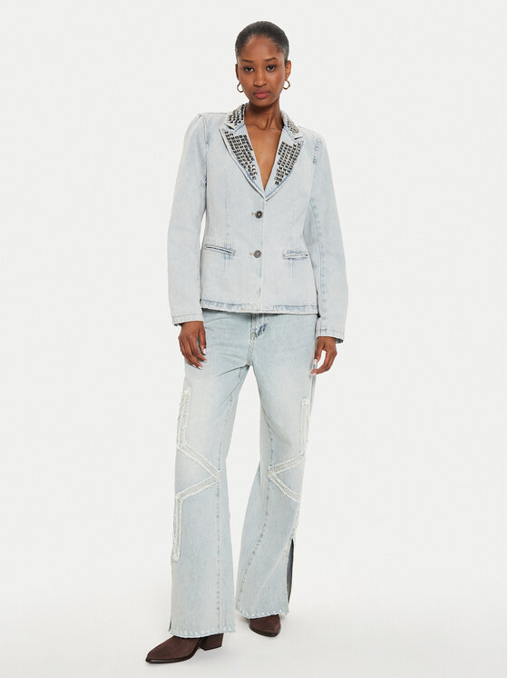 One Teaspoon One Teaspoon Marynarka 26469 Niebieski Relaxed Fit