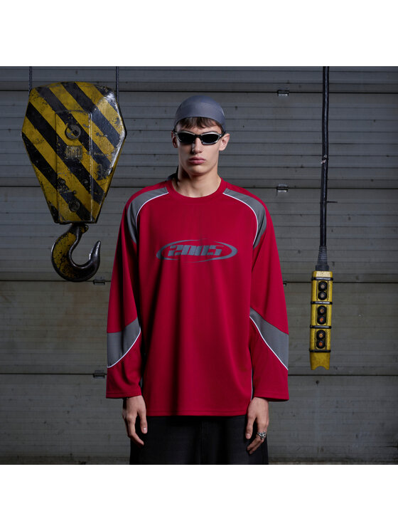 2005 Męski Longsleeve, rozmiar S, Czerwony, Jersey - Racing Red