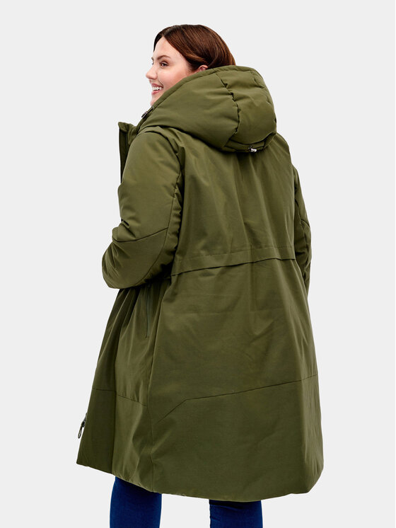 Zizzi Zizzi Giubbotto invernale CA52812B Verde Regular Fit