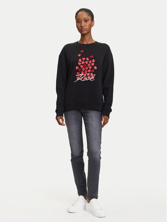 KARL LAGERFELD KARL LAGERFELD Sweatshirt A3W20006 Schwarz Regular Fit