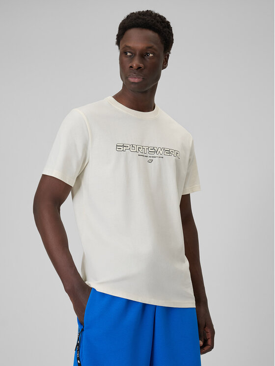 4F 4F T-Shirt BRAND CODE Kremowy Regular Fit