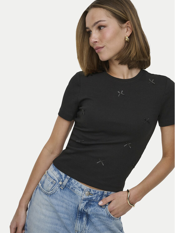 ONLY ONLY Tricou Femke 15369336 Negru Slim Fit
