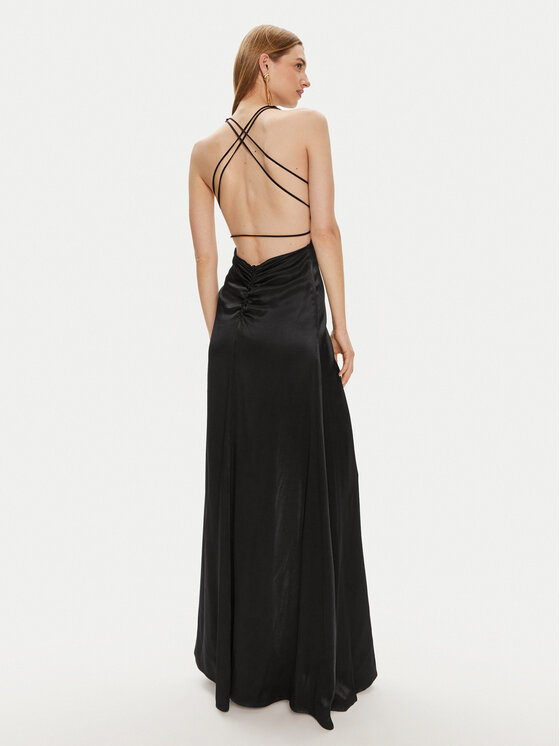Fracomina Fracomina Официална рокля FQ24SD3024W45101 Черен Slim Fit