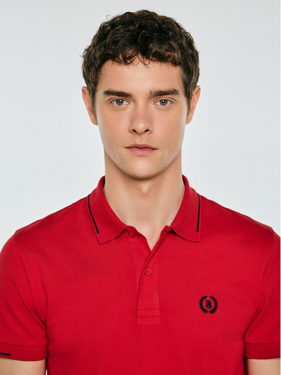 BIG STAR BIG STAR Polo POLIAN Bordowy Slim Fit