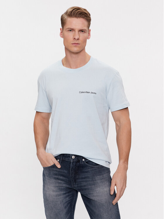 Calvin T-Shirt J30J324671 Blau Klein Institutional Fit Jeans Regular